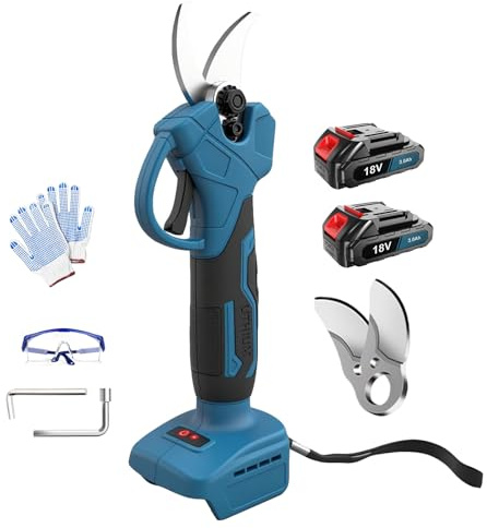 Akku Astschere für Makita 18V 2x 3.0AH Akku, Mit Ersatzklingen, 18V Elektrische Gartenschere,25MM Astschere, Zum Beschneiden von Obstbäumen und Blumen