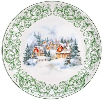 Tognana, Piatto Panettone Cm 30 Winter'S Dream, Porcellana, Multicolor