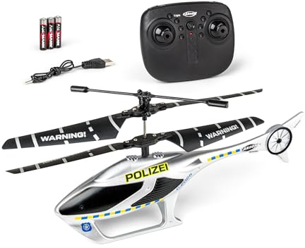 Carson Cyber Copter Polizia 2,4 GHz 100% RTF – Elicottero, elicottero radiocomandato, per principianti, RC Heli, giocattolo radiocomandato, telecomandato