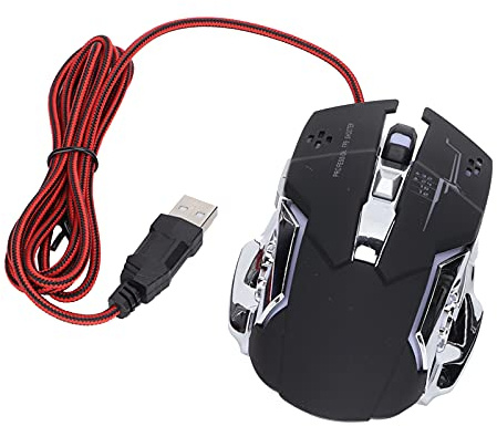 Acouto Souris Filaire Noir Port USB éclairage de Jeu Accessoires d'ordinateur Optiques Réglables Rapide Facile à Utiliser avec Précision Boutons Faits là pour et Peut Cliquer sur Le Jeu Souris