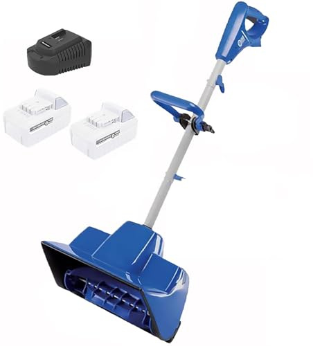 Pala de nieve eléctrica – Soplador de nieve alimentado por batería de 24 V, lanzador de nieve recargable de alta potencia con 8 m de distancia de lanzamiento para una eliminación eficiente de la nieve