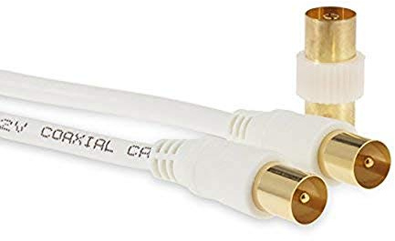 SSL Satellites 2 Meter 3C-2V White Cable TV Aerial Lead Coaxial Cable Coax RF 75 OHM 3C-2V
