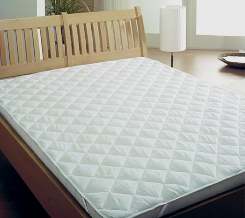 Matratzenauflage 140x200 cm Matratzenschoner Matratzentopper Unterbett – Gesteppte Spannauflage aus Microfaser, mit 4 Eckgummis dehnbar bis 30 cm, Atmungsaktiv, Waschbar, Klimafaser Füllung
