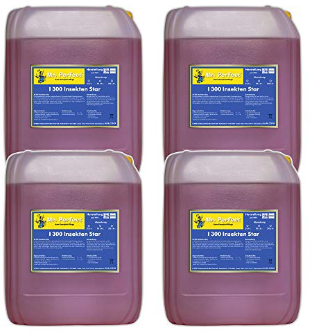 Mr. Perfect® Nettoyeur d'Insectes, 4 x 5L - Nettoyant anti-insectes/Détachant pour insectes, Nettoyant pour vitres et peinture du voiture