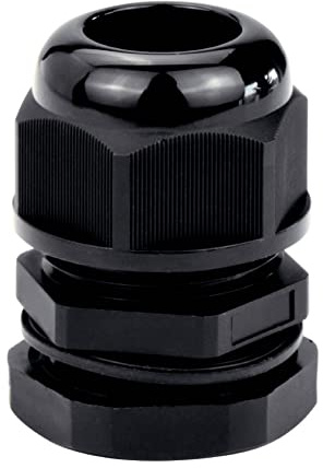 Conextlink 5pcs Waterproof IP68 Nylon Firewall Bushing Grommet Cable Gland Joint Adjustable Locknut Protectors for Power Cable (1/0 Gauge, Black)