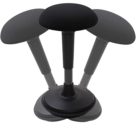 FLEXISPOT Ergonomie Wobble Hocker Arbeitshocker Bürohocker Ergonomische Stehhilfe Hoch verstellbar Sitzhocker Drehhocker Perfekt für Stehpult (schwarz)