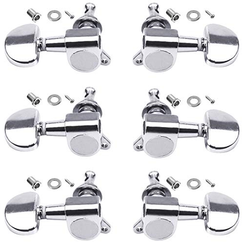 NATUCE 6 Stück 3R 3L Gitarren Mechaniken, Gitarren Stimmwirbel, Akustikgitarre Mechaniken Knöpfe Gitarren Saiten Stimmwirbel Stimmgerät, Mechanische Stimmwirbel für Akustische Gitarre E-Gitarre