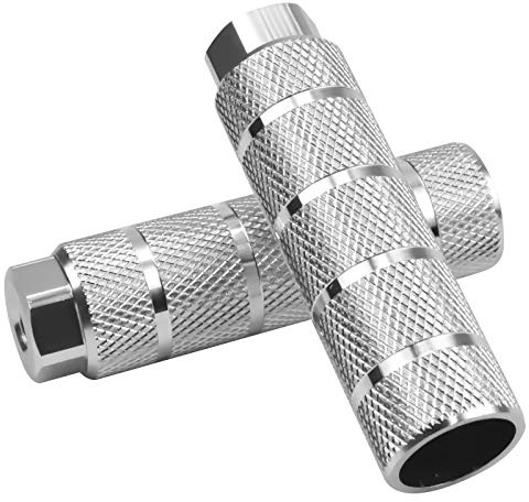 YMWALK Repose-pieds de Vélo Universels en Aluminium - 2 Pièces pour BMX, VTT - Pédales Antidérapantes - Accessoires (Argent)