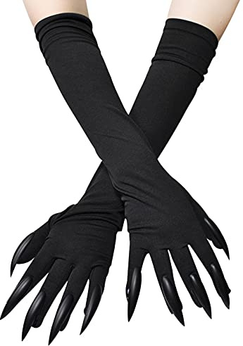 FakeFace Halloween Lange Fingernägel Handschuh - Requisiten, Klaue, Party Kostüm, Wolf, Geisterpfote, Hexe Teufel Pfote für Kostüm Halloween Party Cosplay