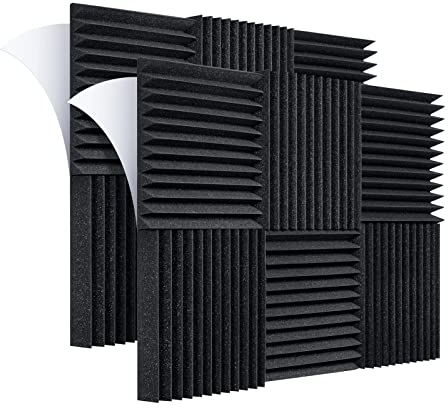 Wemk Paneles de Espuma Acústica, Paneles Acústicos con Respaldo Adhesivo, 36 Piezas Insonorizacion Acustica Pared para Estudio, Podcasting, Estudios de Grabación, Oficinas (30x30x2.5cm)