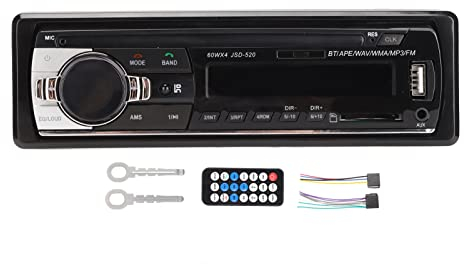 Lecteur MP3 Bluetooth de Voiture, Récepteur Stéréo de Voiture CD USB 2.0, Autoradio DVD, Audio Bluetooth et Appels Mains Libres, Commande Vocale AI, Affichage LED, Entrée AUX, Télécommande
