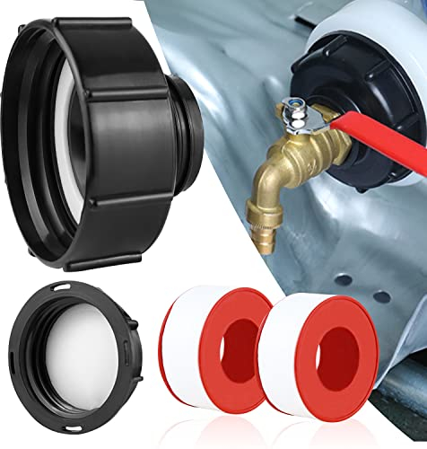 Adaptador IBC de Depósito S100x8 a Reducción S60x6 IBC Adaptador Tanque de Agua IBC Conector con Cinta PTFE para Válvula de Barril Tanque de Agua de Lluvia