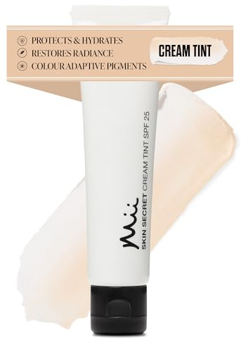Mii Cosmetics Skin Secret, Cream Tinted Moisturiser, SPF25, Ultra Lightweight Fluid Tint, with Micro Encapsulated Pigments for Natural Radiance, Seamlessly 02