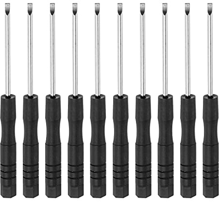 sourcing map Mini Tournevis à fente, 2,0mm Tête plate pour Montre Lunettes Métal Boucle Électronique Réparation, 10Pcs