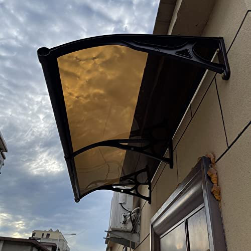 WORDFUN Marquise Porte D'entree, Auvent De Porte Et Fenêtres, Toit Marquise en Polycarbonate, Toit De Porte D'entrée, Auvent De Véranda, pour Garage, Balcon, Fenêtre, Extérieur
