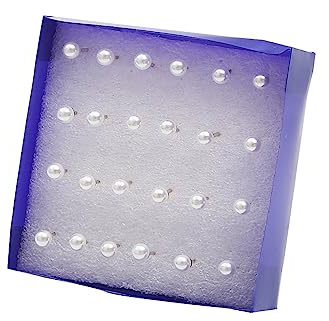 Naturliga små kristallpärlor strass örhängen set för kvinnor accessoarer örhängen, 4 mm vit 12 par
