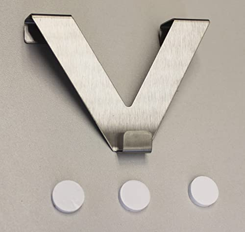 HOME WOHNIDEEN Easy FIX FENSTERHAKEN | V-Form | Farbe: Silber | Inhalt: 2 Stück | Tiefe: 20 mm, Aluminium