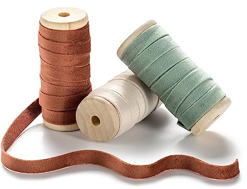 CHUQING Samtband Geschenkband Schleifenband Samt Dekoband Mehrfarbig | Weiches Samtband als Geschenkband und Dekoband für Schleifen, Basteln, Hochzeit, Geburtstag und Verpackungen Weihnachten