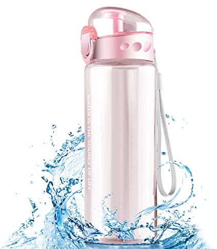 Mesybveo Trinkflasche, 780ml Sport Trinkflasche Bisphenol A-freie auslaufsichere Wasserflasche, Ein Druck zum Öffnen, für Sport, Fitnessstudio, Radfahren, Schule, Büro, Camping(Rosa)