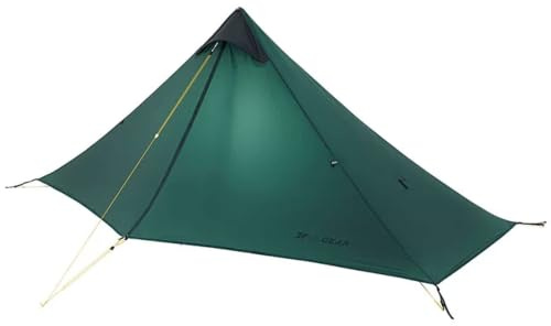 Telomat 3F Lanshan1 ultralätt tält 3/4 årstider bärbar ryggsäcksgardin för 1 person 15D vattentät silikonbelagd stolpfri dubbel lager tält för camping, klättring