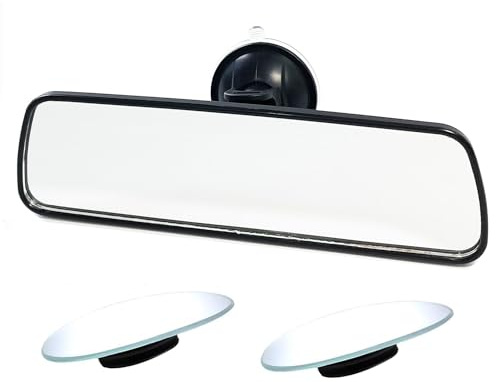 KITBEST Rear View Mirror for Driving Test, Driving Instructor Mirror, Extra Second Interior Car Rearview Mirror for Instructor Examiner Passenger Learner Driver (Bonus 2 PCS Blind Spot Mirrors)