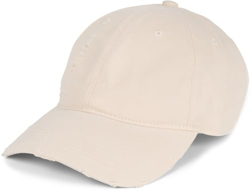 styleBREAKER Unisex 6-Panel Baseball Cap Destroyed, Beige