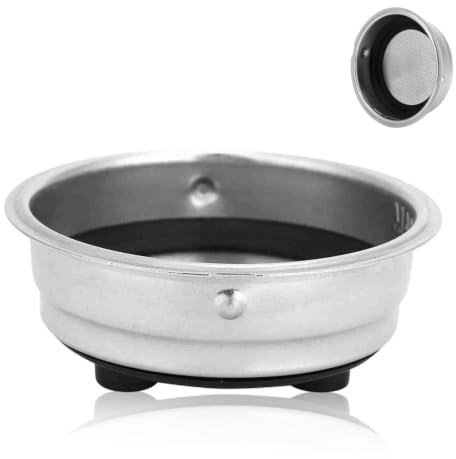Stainless Steel Coffee Filter, 51mm Coffee Filter Basket Double Cup Coffee 51mm Pressurized Porous Filter Coffee Machine Replacement Accessories(Single Cup)