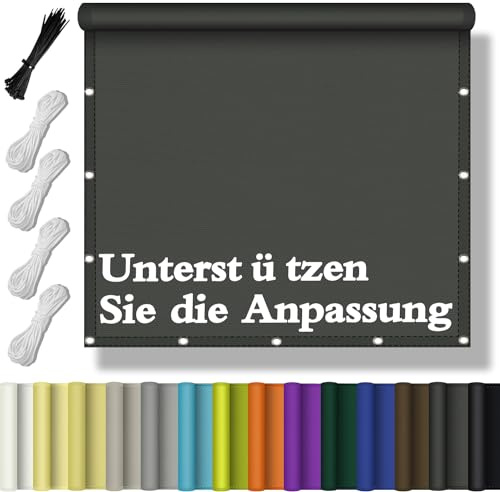 Sonnensegel Wasserdicht Rechteckig, Schattentuch UV-Schutz Sunsegel Reißfest Maschinenwäsche mit Ösen und Seil für Garten Balkon Terrasse Zaunblende AußEnbereich Schwimmbad 2.5x2.5M - Anthrazit
