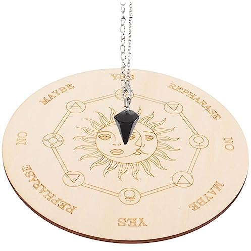 Toyvian 4sätze Holz Pendelbrett Mit Gravuren Und Wicca Zubehör Für Wahrsagerei Altarbedarf Für Metaphysische Botschaften