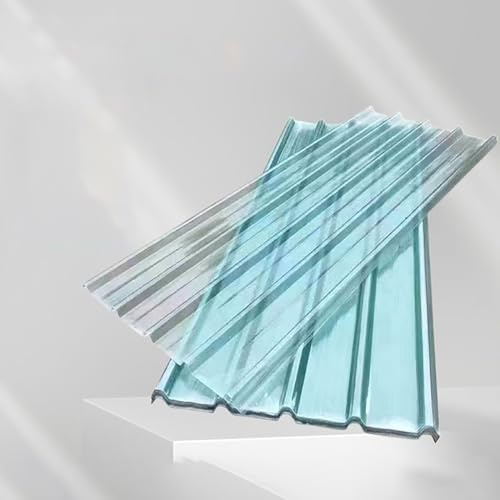 Insulating Corrugated Roofing Sheets 5pcs 35 * 51in Clear Roofing Tiles 70% Shading Rate 2.5mm Fiberglass Daylighting Panels UV Protection Sheeting Cladding Panel for Corrugated Roof