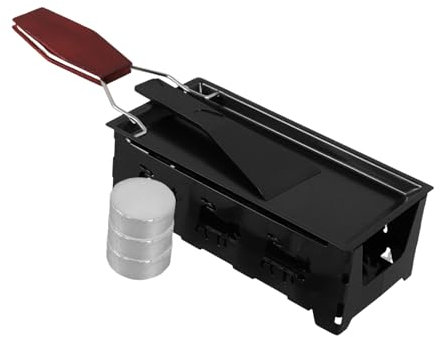 YARNOW Raclette Cheese Melter Grill Set Foldable Wooden Handle Non-Stick Portable Baking Pan Black Outdoor Soft Cheese Warmer 3 Candles for Camping and Travel