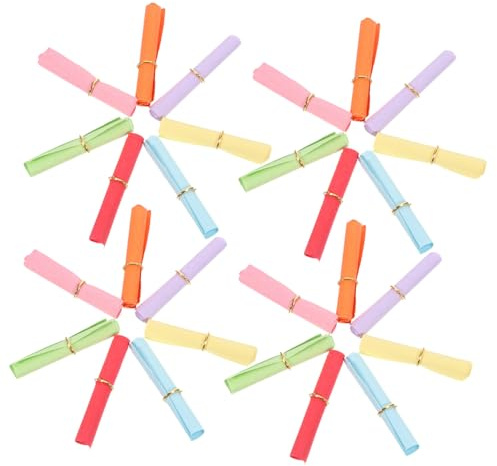 SEWOART 50stücke Bunte Wunschpapierrollen Schreibpapier Mit Metallring Diy-dekorationspapier Nachrichtenpapier Für Und Partner Zufällige Farbe