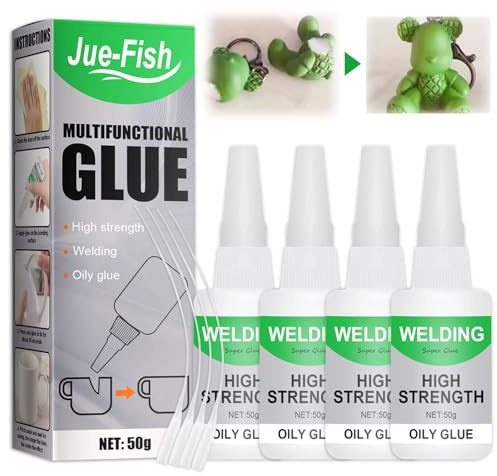 Sekundenkleber Extra Stark, 4 Flaschen mit 50 ml Superkleber Extra Stark für Alles Super Glue Transparent Ölkleber Sekundenkleber Flüssig Schnellkleber Für DIY Mehrere Materialien