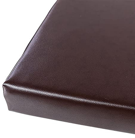 Premium Leder-Sitzkissen, dick, atmungsaktiv, für lange Hocker, Bank, Sofa, Braun, 60 x 35 x 5 cm