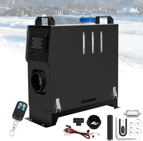 PRIJESSE 12V 5KW Dieselheizung Tragbar,Air Standheizung mit LCD-Monitor & Fernbedienung,Diesel Lufterhitzer für Wohnmobil Auto KFZ PKW LKW Wohnwagen Boot Yacht (Schwarz)