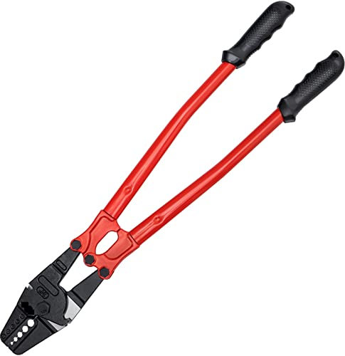 HZWMQDLF Pinza crimpatrice per Cavi Metallici da 24/30 Pollici, Manicotto Isolato, Pinza crimpatrice per Cavi in Alluminio e Rame, Manicotto Doppio per Pesca (24 Pollici)