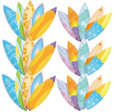 Ciieeo 120pcs Surfboard Party Sticker Tropical Beach Decorations for Summer Classroom Laptop Scrapbook DIY Suitcase Hawaiian Theme