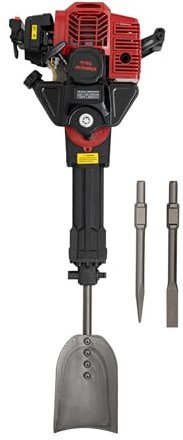 2 Stroke Garden Tree Digger 1900W 52CC Petrol Tree Digger 6500r/min Petrol Tree Pit Digger 1500Times/min 20-55J with Gloves and Goggles Cast Iron Collet Visual Fuel Tank Window&Gearbox