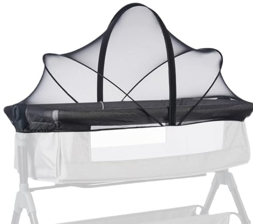 Moustiquaire Lit Bebe, Moustiquaire pour Berceau, Moustiquaires Poussette Respirante, avec Fermeture éclair, Pliable, Entièrement Amovible, Anti-Chute, 55x100x55cm