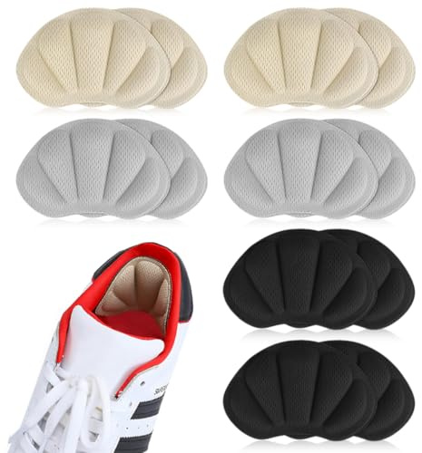 6 Paia Tallone Cuscino, Cuscini per Tallone, Cuscinetti per Scarpe, Proteggi Tallone Scarpe Uomo Donne, Inserti per Cuscino Sul Retro Del Tallone per Scarpe Troppo Grandi, Migliorare la vestibilità