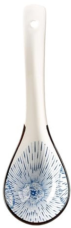 ALMLNLL Cuchara sopera Cucharas soperas de cerámica Juego de 4 cucharas soperas asiáticas Cuchara sopera de cerámica Cucharas de Porcelana Cucharas soperas japonesas Cuchara de Cena