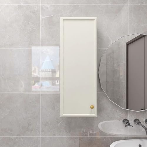 Badezimmer Wandschrank Landhausstil Weiß Aluminiumlegierung Oberschrank Küche Vintage Elegante Griffe White Wall Cabinet Geeignet für Die Seite des Waschbeckens und Über der Toilette(B)