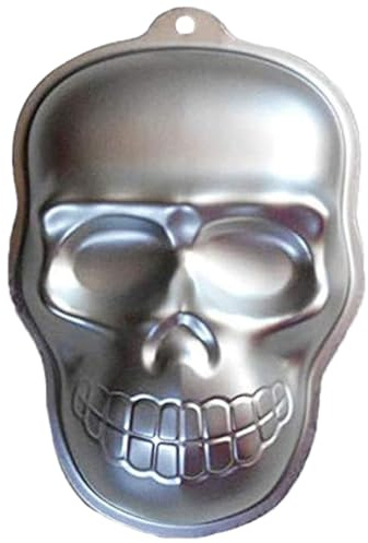 LGWJHCY Schädel Aluminium Legierung Backform, 3D Schädel Halloween Aluminium Backform Antihaft DIY Backenwerkzeuge, Kuchenform für Halloween-Geburtstagsparty-Dekoration.