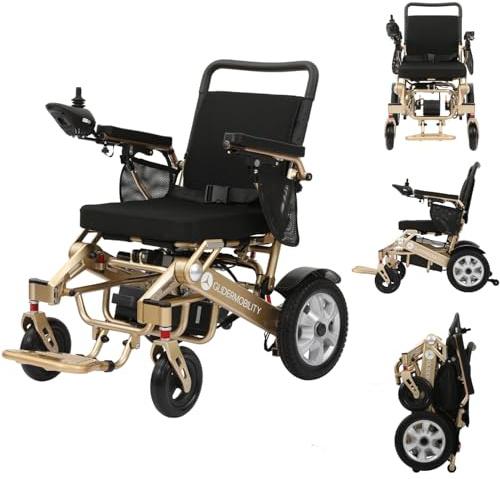 Glider Mobility ExplorerXL Lightweight Folding Electric Wheelchair – Dual 300W Motors, 24V 12Ah Lithium Battery, 17-Mile Range, 8km/h Speed, 150kg Capacity, Airline Approved, Portable Powerchair