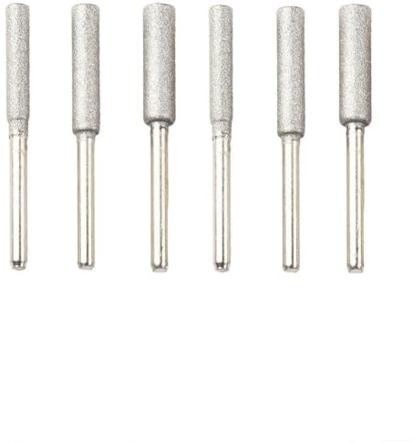 Paquete de 6 afiladores de motosierra de esmeril plateado de 4 mm, 4,8 mm, 5,5 mm, cabezales de molienda para motosierras, afilado, pulido, accesorios de herramientas rotativas