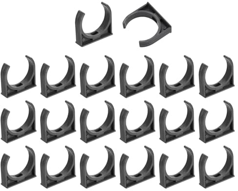 QUARKZMAN 20 Piezas De Abrazaderas Para Tubos De Agua De PVC, Abrazaderas En Forma De U, Soporte Para Tubos De Riego De 50 Mm De Diámetro Exterior Para Bandejas De TV, Soporte, Color Gris