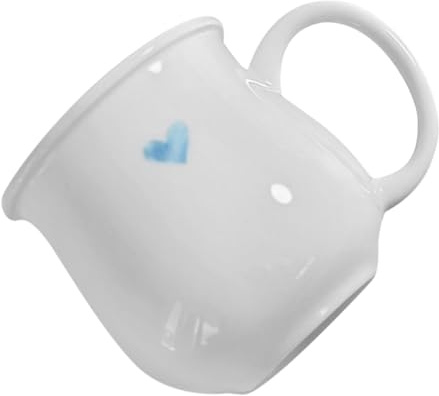 LOLIPPYY Tazza in Ceramica a Forma di Cuore 160ml Tazza da Caffè e Latte per Ufficio e Casa Decorativa con Fondo Spesso e Superficie Liscia Adatta per Uso Quotidiano e Ristoranti