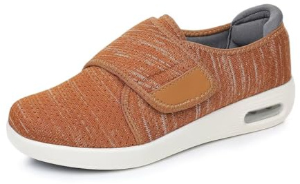 VibeCraft Diabetesskor Med Bred Tåbox - Anpassade För Svullna Fötter Och Neropati - Tryckreducerande Sula Oslipande Sål Andningsaktiv Textil För Daglig Användning