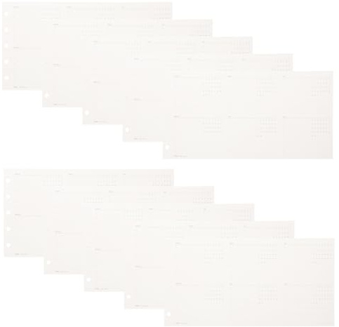 Mipcase Recharge pour Agenda à Anneaux M5 20 Feuilles Non Datées 2026, Papier de Recharge Hebdomadaire et Mensuel Pliable 3 Volets, Kit Insertion pour Classeur Planification Bureau