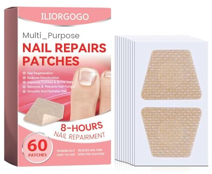 Nail Care Patches 60Pcs - Hydrating & Soothing Nail Wraps for Dry, Brittle Nails, 8Hr Overnight Nail Repair Pads